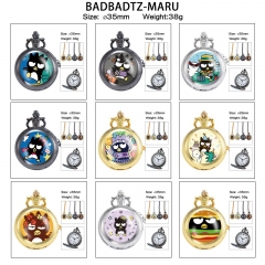 12 Styles Sanrio BADBADTZ-MARU Cartoon Rotational Anime Small Necklace Pocket Watch