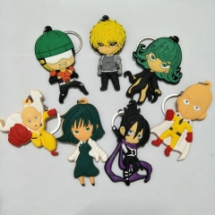 7 Styles One Punch Man Cartoon Anime Soft Rubber Plastic Keychain