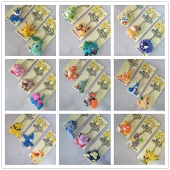 38 Styles Pokemon Cartoon Anime Soft Rubber Plastic Keychain