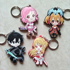 4 Styles Sword Art Online | SAO Cartoon Anime Soft Rubber Plastic Keychain