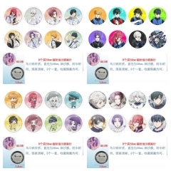 5 Styles 58mm 8PCS/SET Blue Lock Cartoon Pin Anime Tinplate Brooch