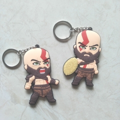 2 Styles God of War Cartoon Anime Soft Rubber Plastic Keychain