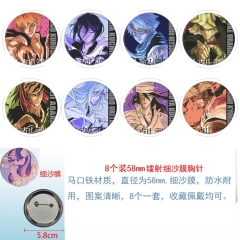 死神 8款一套圆形镭射细沙膜胸针58mm