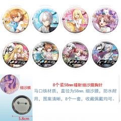 58mm 8PCS/SET Toaru Kagaku no Railgun/A Certain Scientific Railgun Cartoon Pin Anime Tinplate Brooch