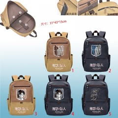5款进击的巨人16安PU盖帆布双肩背包一个