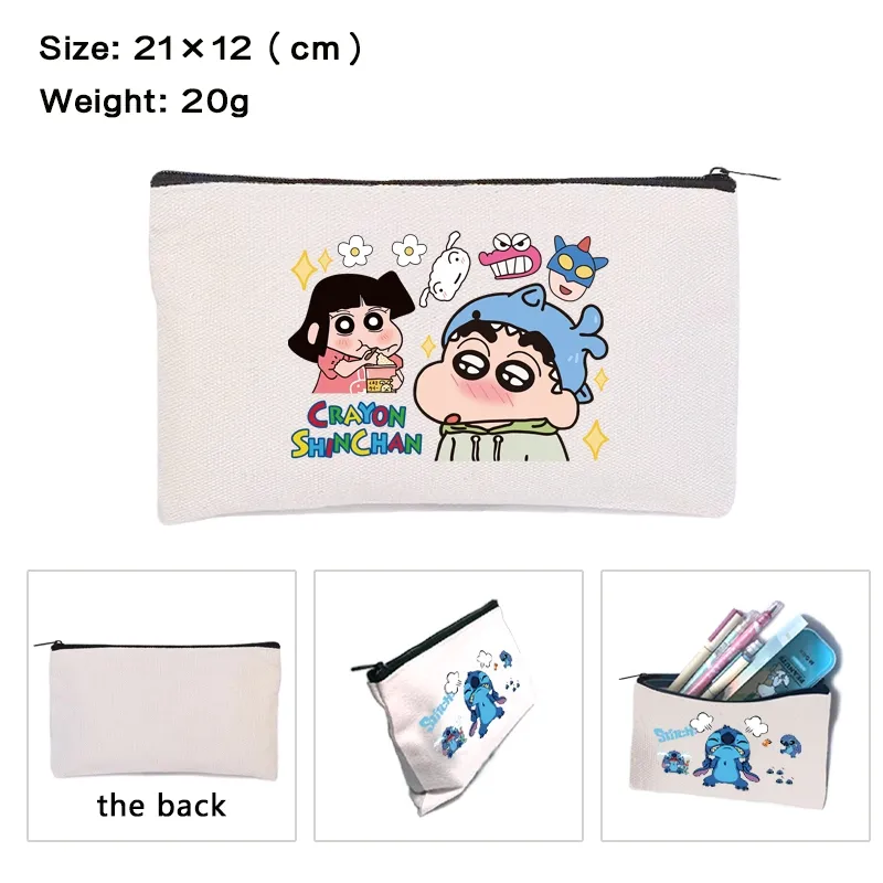 7 Styles Crayon Shin-chan Cartoon Anime Canvas Pencil Bag
