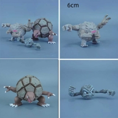3pcs/set 6CM Pokemon Geodude Cartoon Anime PVC Figure Toy