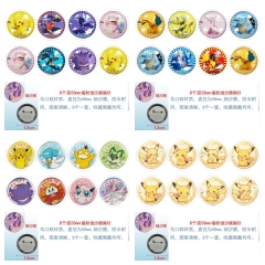 4 Styles 58mm 8PCS/SET Pokemon Cartoon Pin Anime Tinplate Brooch