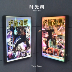 ( With Light) 2 Styles Jujutsu Kaisen Itadori Yuji Gojo Satoru Stereographic 3D Framed Anime Figure Best Gift for Ornament