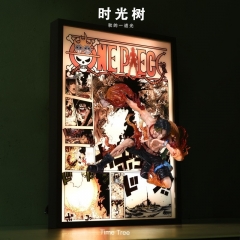 带电)海贼王艾斯创意手办冲出3D立体灯画装饰画摆件送朋友生日礼物