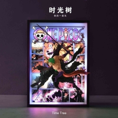 带电)海贼王装饰画路飞索隆冲出动漫手办3D立体画电竞房挂画男生日礼物