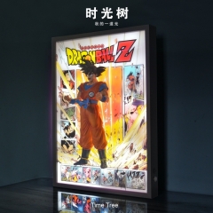 带电)七龙珠超级赛亚人孙悟空3D立体装饰灯画32cm*44cm含手办摆件