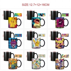 10 Styles Pokemon Cartoon Pattern Ceramic Cup Anime Changing Color Ceramic Mug