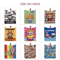 10 Styles 100*135CM POP MART Labubu Cartoon Anime Summer Quilt