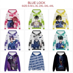 9 Styles Blue Lock Cartoon Anime Hooded Hoodie