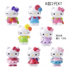 8pcs/set 8CM Hello Kitty Cartoon Anime PVC Figures