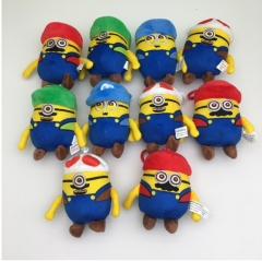 10pcs/set 12CM Despicable Me Super Mario Bro Cartoon Anime Plush Toy Pendant