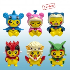6pcs/set Pokemon Pikachu Cartoon Anime PVC Figures