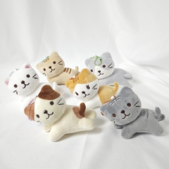 ins卡通猫咪毛绒公仔 小猫玩偶背包挂件宠物玩具娃娃机公仔批发