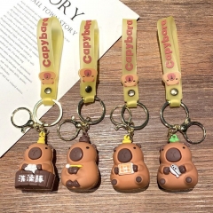 4 Styles Capybara Character Keychain Anime Figure Keychain