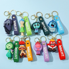 8 Styles Inside Out Cartoon Anime Plastic Figure Keychain