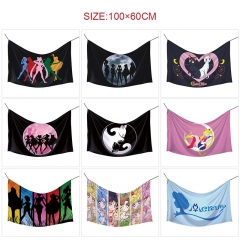 100*60cm 12 Styles Pretty Soldier Sailor Moon Cartoon Hot Sale Flag Anime Decoration Flag