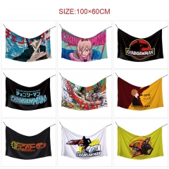100*60cm 9 Styles Chainsaw Man Cartoon Hot Sale Flag Anime Decoration Flag