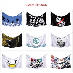 100*60cm 9 Styles Gintama Cartoon Hot Sale Flag Anime Decoration Flag