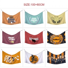 100*60cm 9 Styles Haikyuu Cartoon Hot Sale Flag Anime Decoration Flag