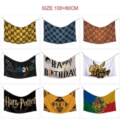 100*60cm 10 Styles Harry Potter Cartoon Hot Sale Flag Anime Decoration Flag