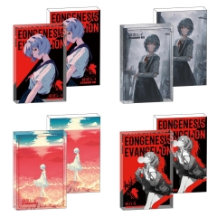 4 Styles 8*12*1.2CM EVA/Neon Genesis Evangelion Cartoon Anime Acrylic Card Brick