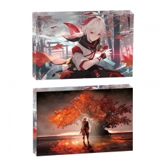 3 Styles 8*12*1.2CM Genshin Impact Kaedehara Kazuha Cartoon Anime Acrylic Card Brick