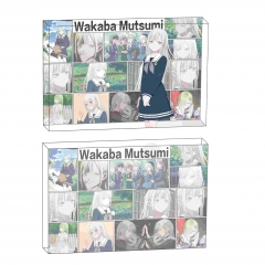2 Styles 8*12*1.2CM Arknights Wakaba Mutsumi Cartoon Anime Acrylic Card Brick