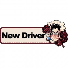 跨境热卖动漫海贼王路飞新司机New Driver汽车贴纸创意车尾装饰贴