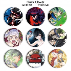 9pcs/set 58MM Black Clover Cartoon Pin Anime Tinplate Brooch