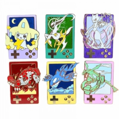 6 Styles 45MM Pokemon Cartoon Pin Anime Alloy Brooch