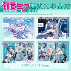 8 Styles 150*100*15mm Hatsune Miku Cartoon Anime Acrylic Card Brick