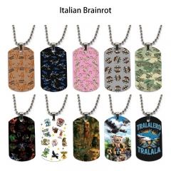 Italian-Brainrot 动漫双面全彩印花军牌项链