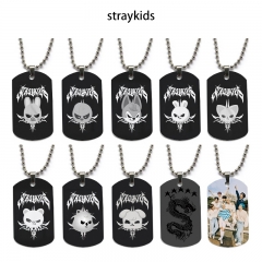 straykids 动漫双面全彩印花军牌项链