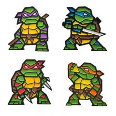 4 Styles Teenage Mutant Ninja Turtles Cartoon Pin Anime Alloy Brooch