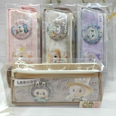 3 Styles 4pcs/set Capybara POP MART Labubu Cartoon Anime Pencil Bag Stationery