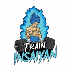 Train Insaiyan龙珠超级赛亚人悟空硬拉跨境车贴健身爱好者装饰贴