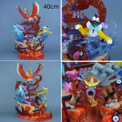 40CM Pokemon Three sacred Cartoon Anime PVC Figures