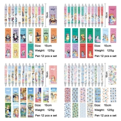 布鲁伊 动漫明星周边印花圆珠笔中性笔(12支一套）