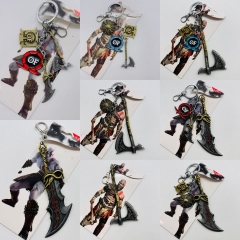8 Styles God of War Cartoon Anime Alloy Keychain