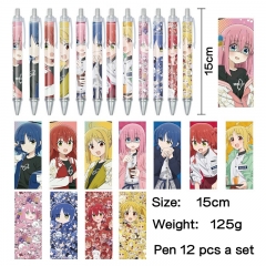 孤独摇滚 动漫明星周边印花圆珠笔中性笔(12支一套）