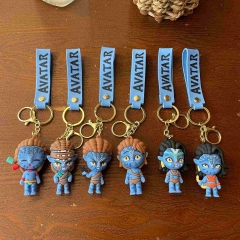 可爱蓝色精灵钥匙扣阿凡达公仔娃娃机包包挂件汽车钥匙链小礼品