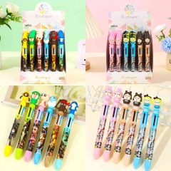 36支）外国网红山海经哭娃文具可爱公仔按动笔多色六色笔手账笔学生礼物