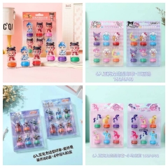 7 Styles 6pcs/set Kuromi Lilo & Stitch Capybara Cartoon Anime Stamp