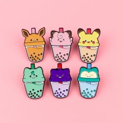 6 Styles Pokemon Cartoon Pin Anime Alloy Brooch